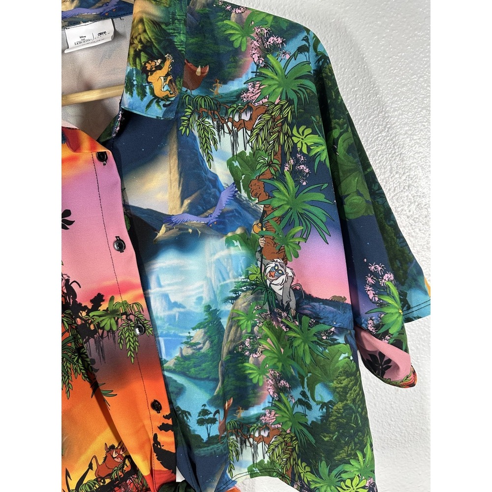 Disney Lion King Button Shirt Womens 12 Multicolor ASOS‎ Design Tie Front - Picture 5 of 8